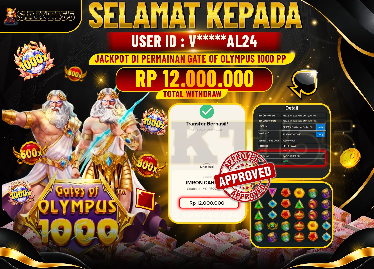BUKTI JACKPOT GATE OF OLMYPUS 1000 - SAKTI55